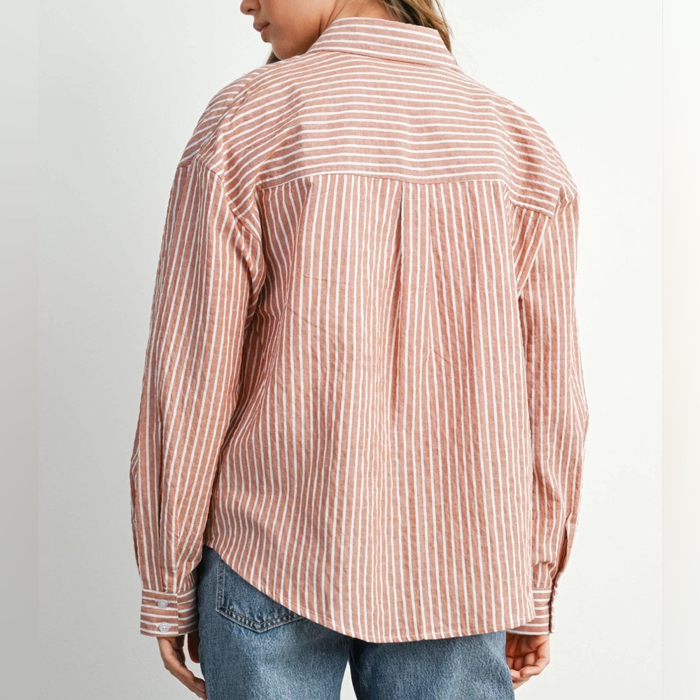 Striped Button Down Shirt NWT - image 3